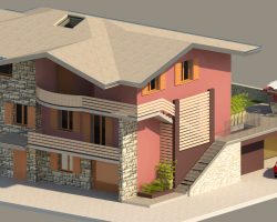 3D casa angolo vista 1 esterno