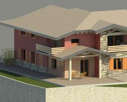 3D casa angolo vista 2 esterno