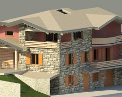 3D casa angolo vista 3 esterno